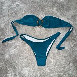 Cyan Strapless Bikini